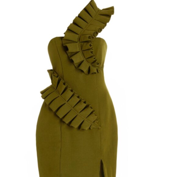 Andrea Iyamah Kamala Asymmetric Knee-Length Dress - Picture 3 of 3